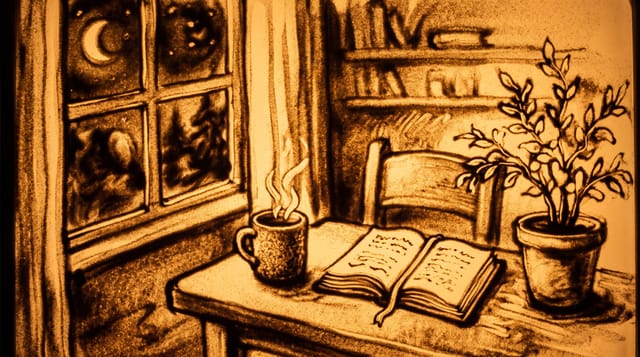 Przykładowa grafika: Styl 15. Animacja Piaskiem (Sand Art)